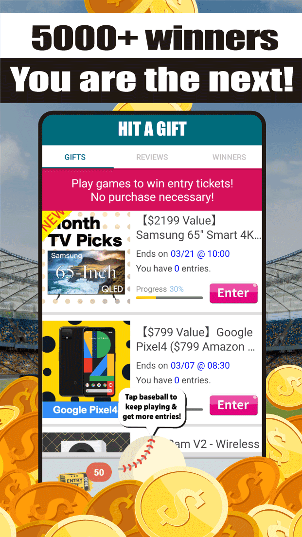 Hit A Gift - Play baseball for free giftsのキャプチャ