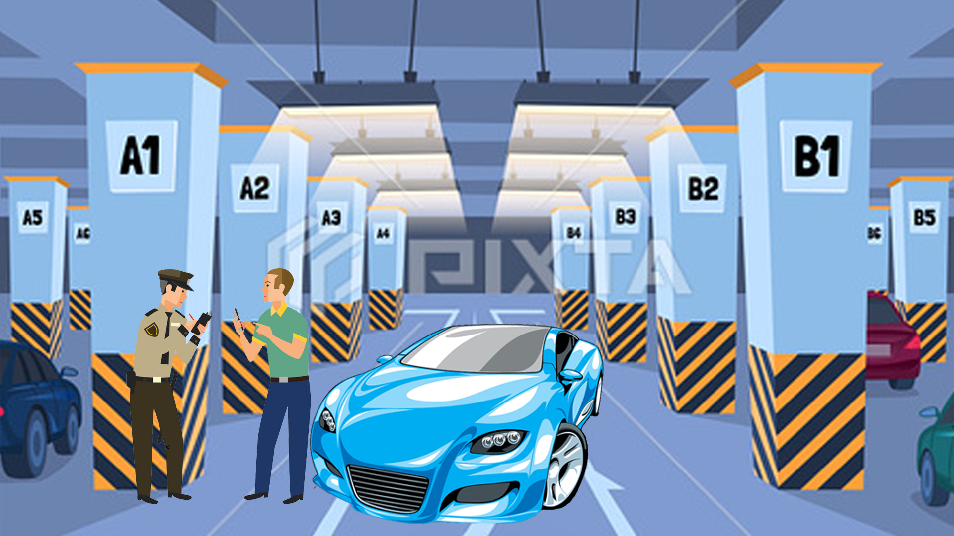 Drawing Car Parking Station Game Screenshot