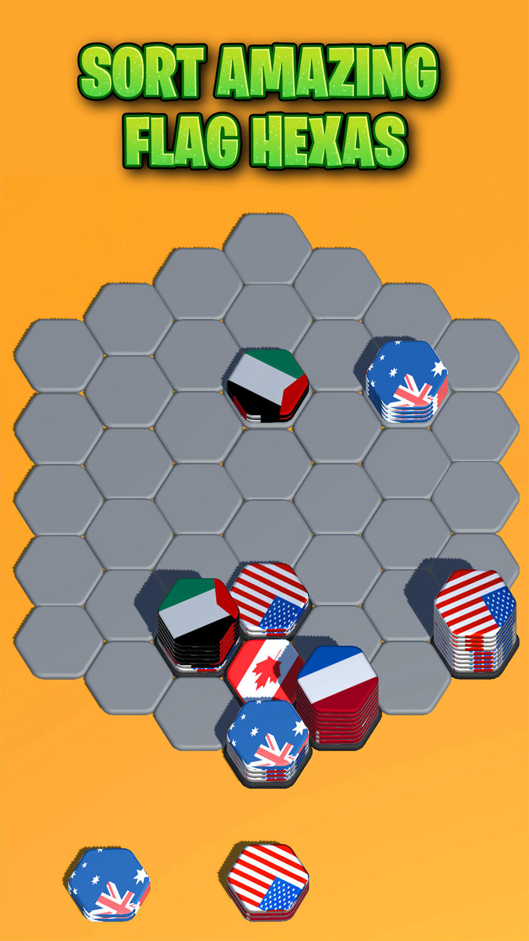 Hexa Flag Sorting Puzzle Game Game Screenshot