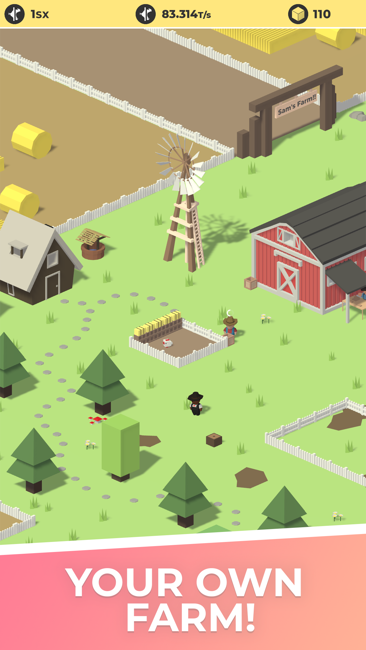 Screenshot 1 of Idle Farmyard - អាណាចក្រកសិកម្ម 1.4.1