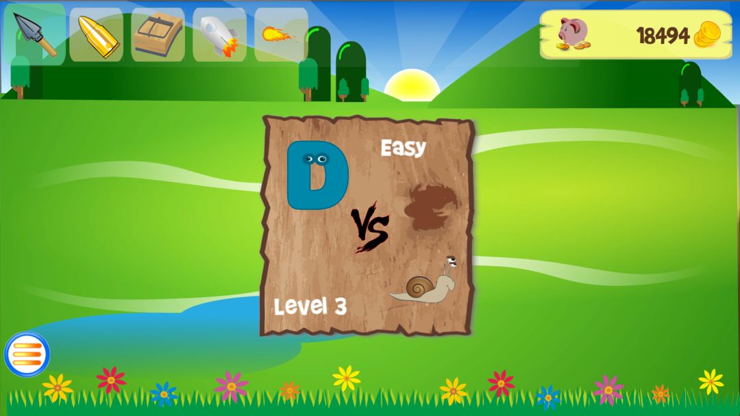 Screenshot of Letters tracing game