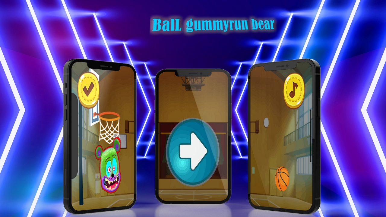 BaLL gummyrun bear basket game Game Screenshot