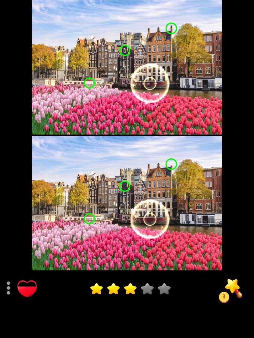 Screenshot of Difference game, spot them all