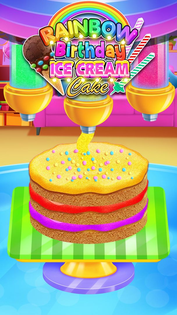 Rainbow Glitter Birthday Cake Maker - Baking Games遊戲截圖