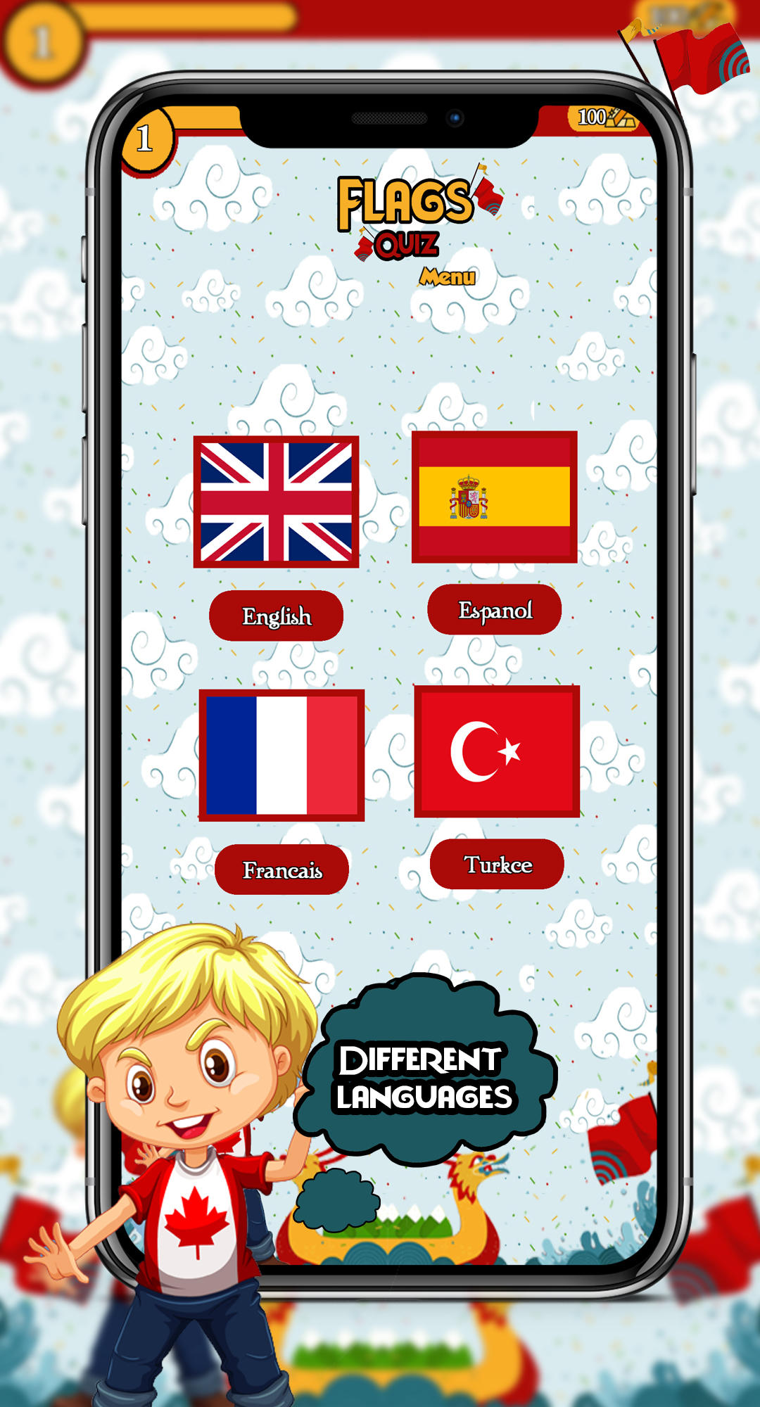 Flags Quiz ゲームのスクリーンショット