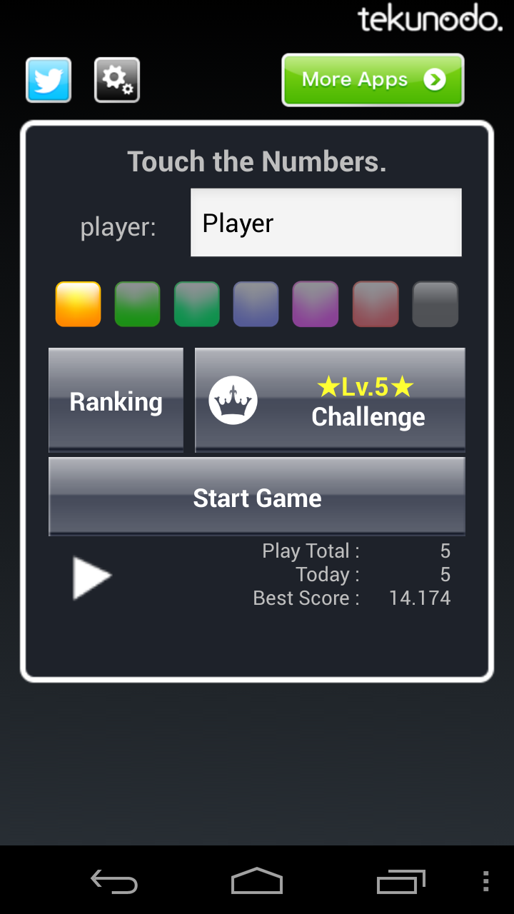 Touch the Numbers for Android Game Screenshot