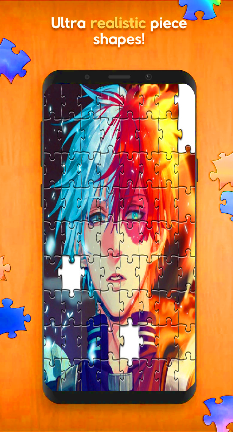 Shoto Todoroki Anime Puzzle Game Screenshot