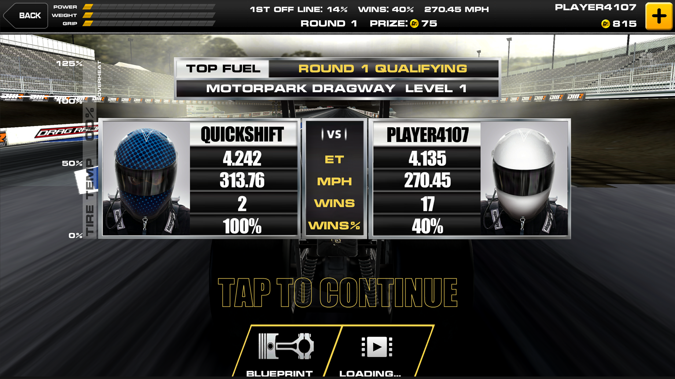 Cuplikan Layar Game Dragster Mayhem Top Fuel