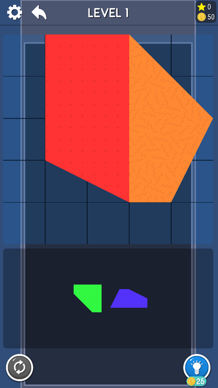 Tangram shape Puzzle Game Screenshot