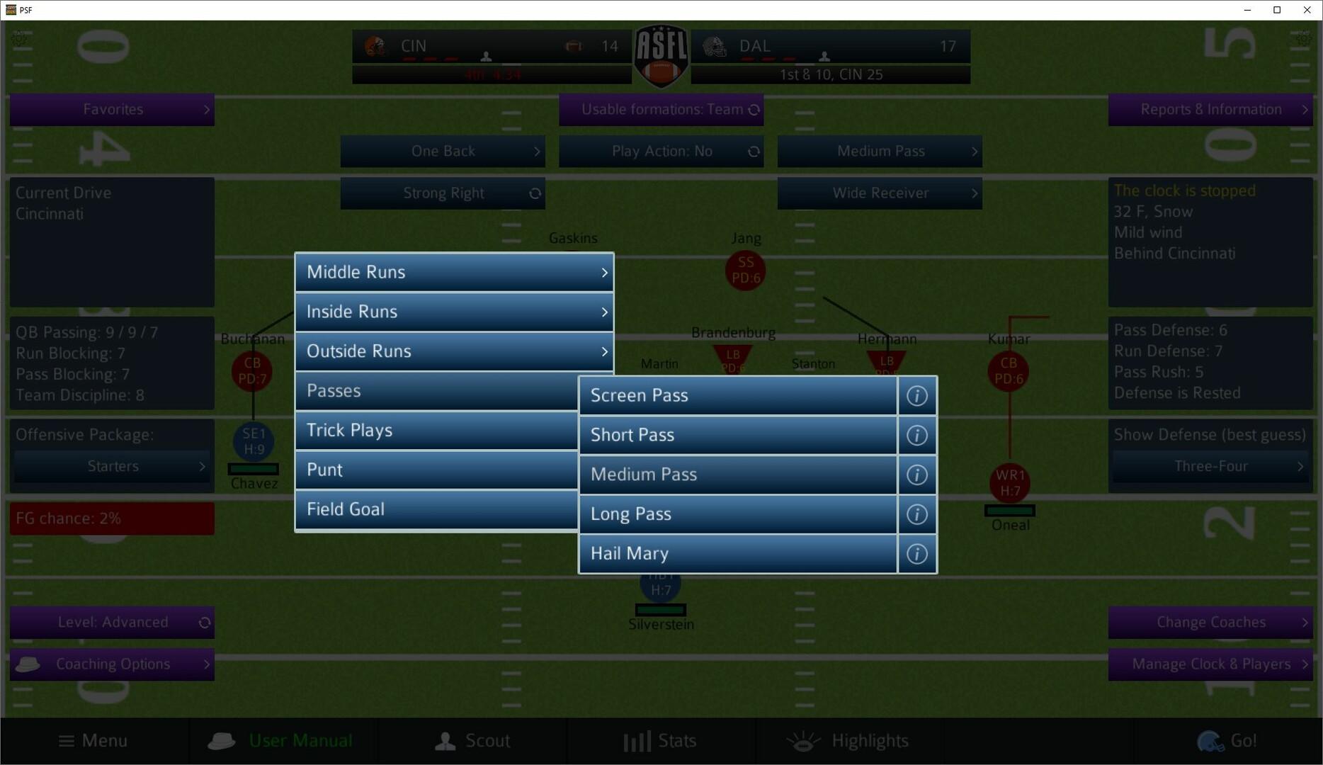 Pro Strategy Football 2025 Game Screenshot
