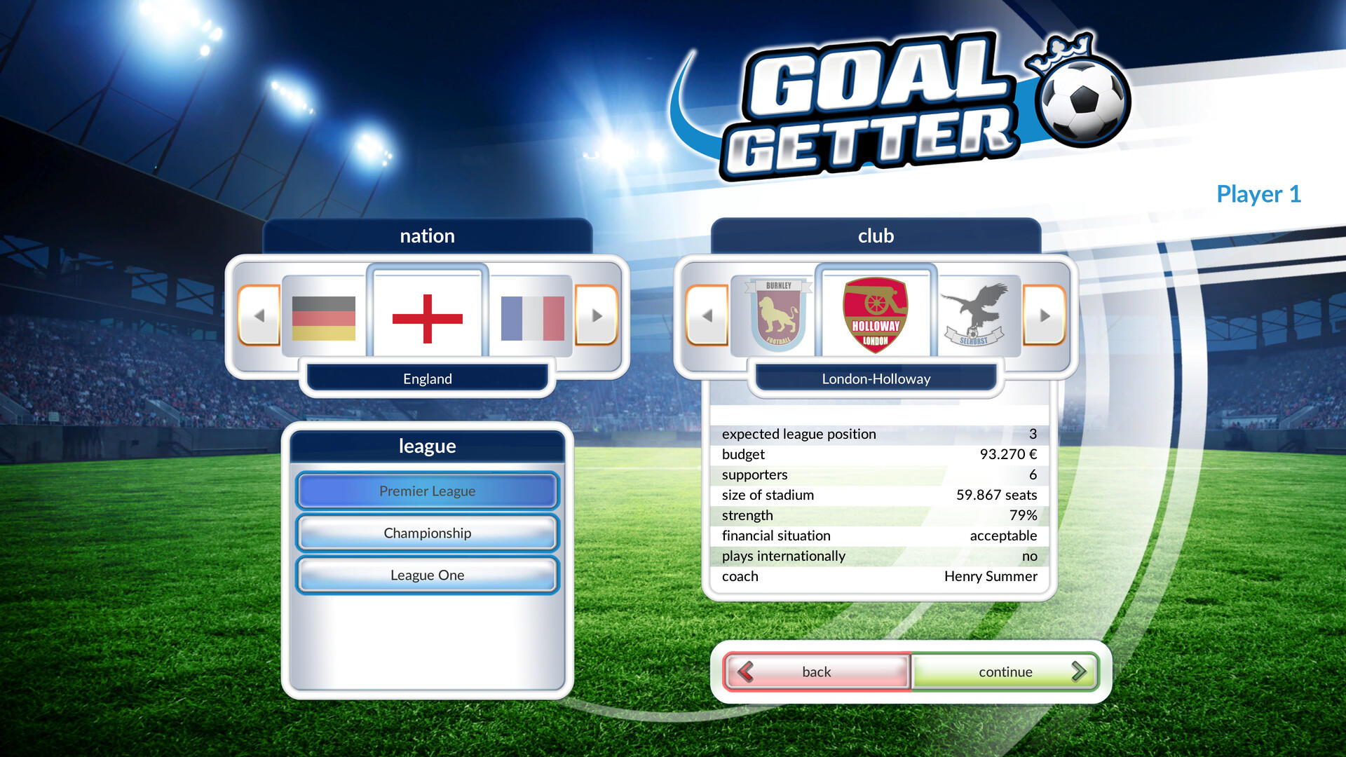 Goalgetter screenshot game