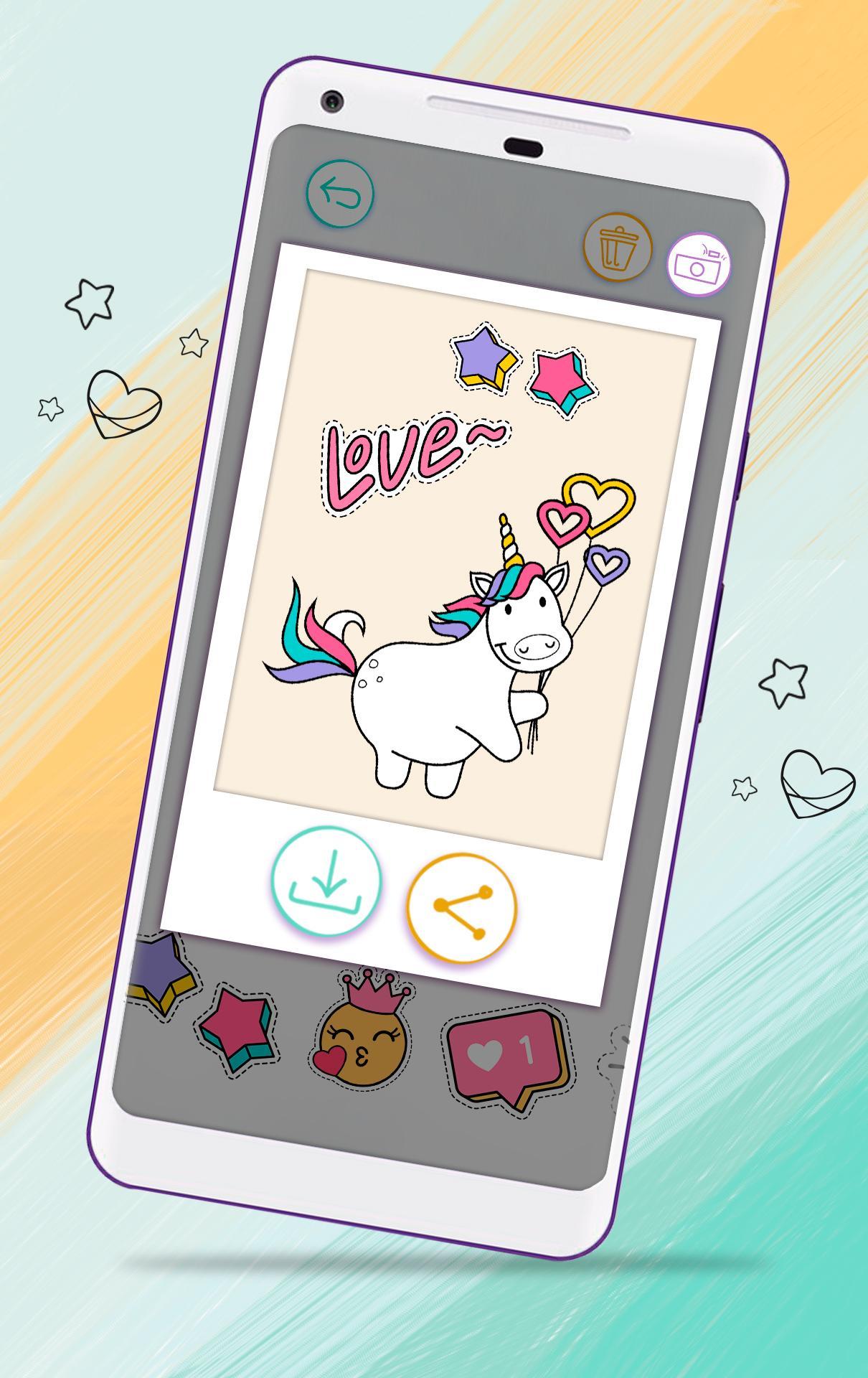 Unicorn Coloring Book Game Screenshot