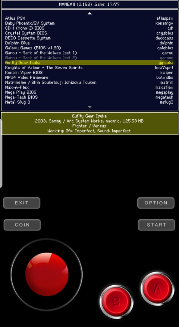 Screenshot of MAMEAll - MAME 0.159u2 Arcade