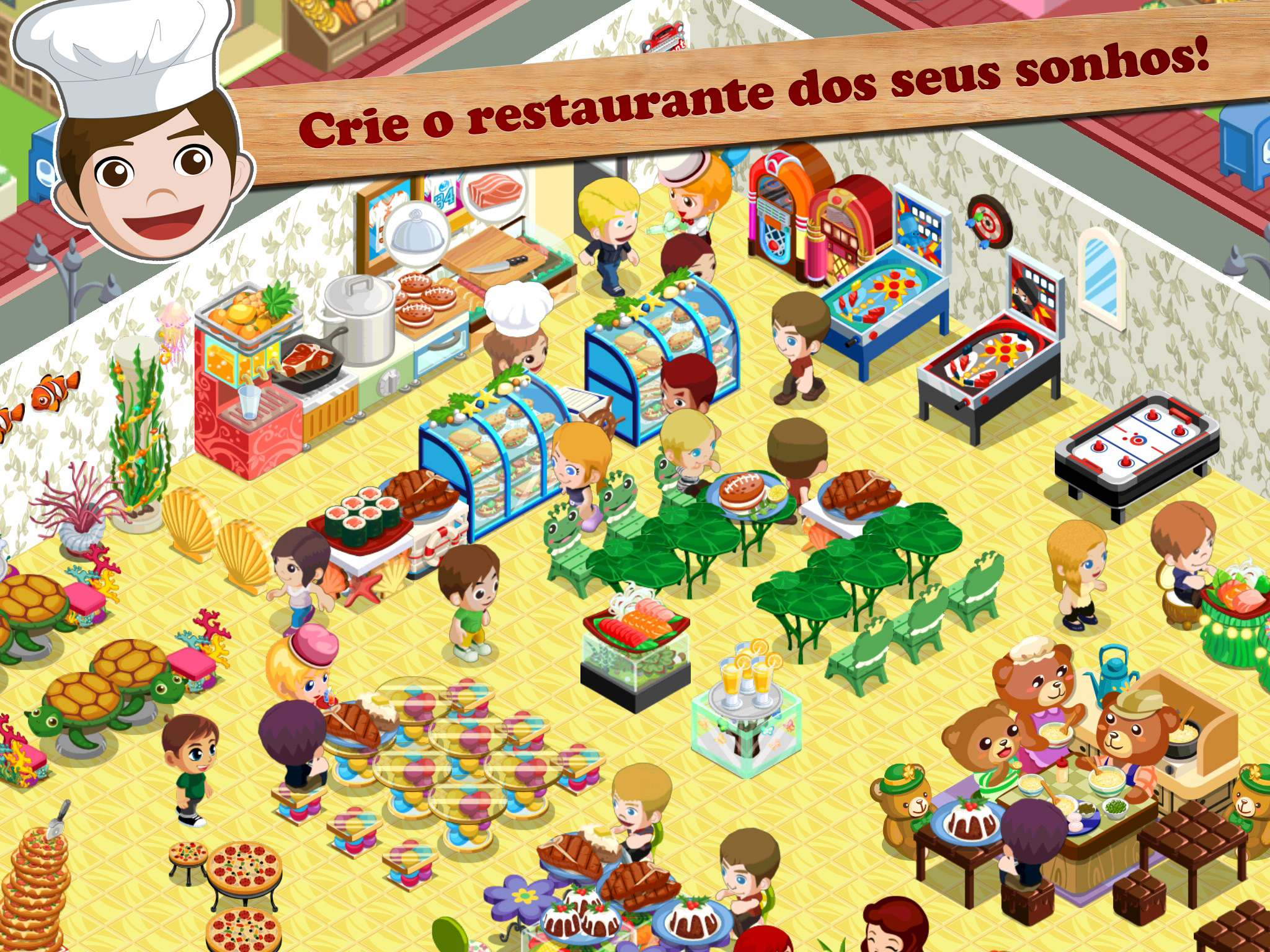 Captura de Tela do Jogo Restaurant Story: Hot Rod Cafe