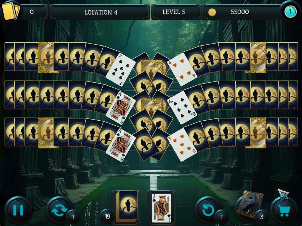 Screenshot of Mystery Solitaire. The Black Raven 4