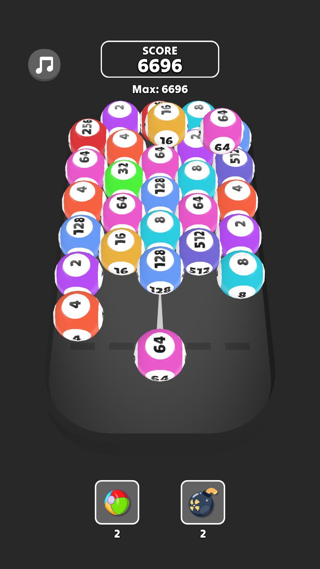 Rolling Balls 2048 Game Screenshot