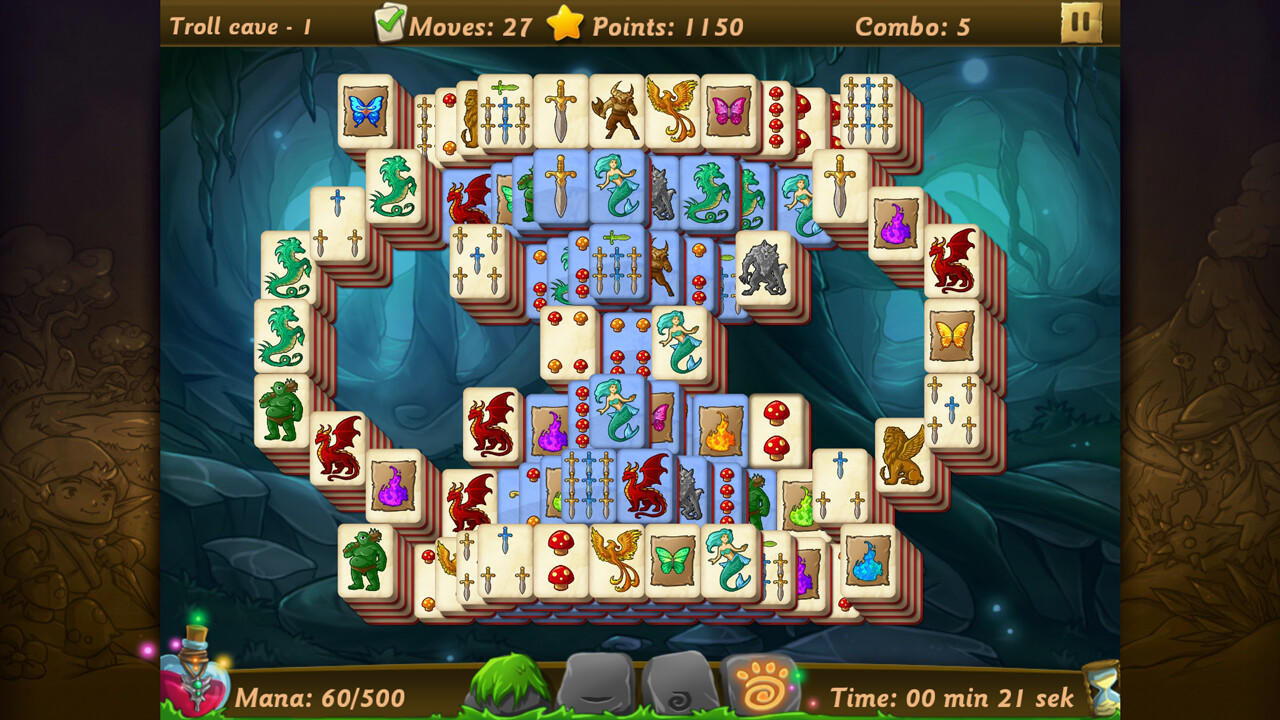 Elves vs Goblins Mahjongg World Game Screenshot