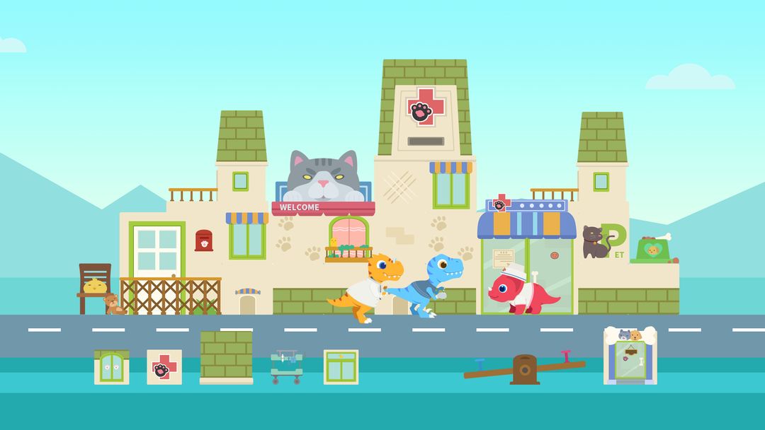 공룡 시티 - 도시 건설 퍼즐 게임 게임 스크린 샷
