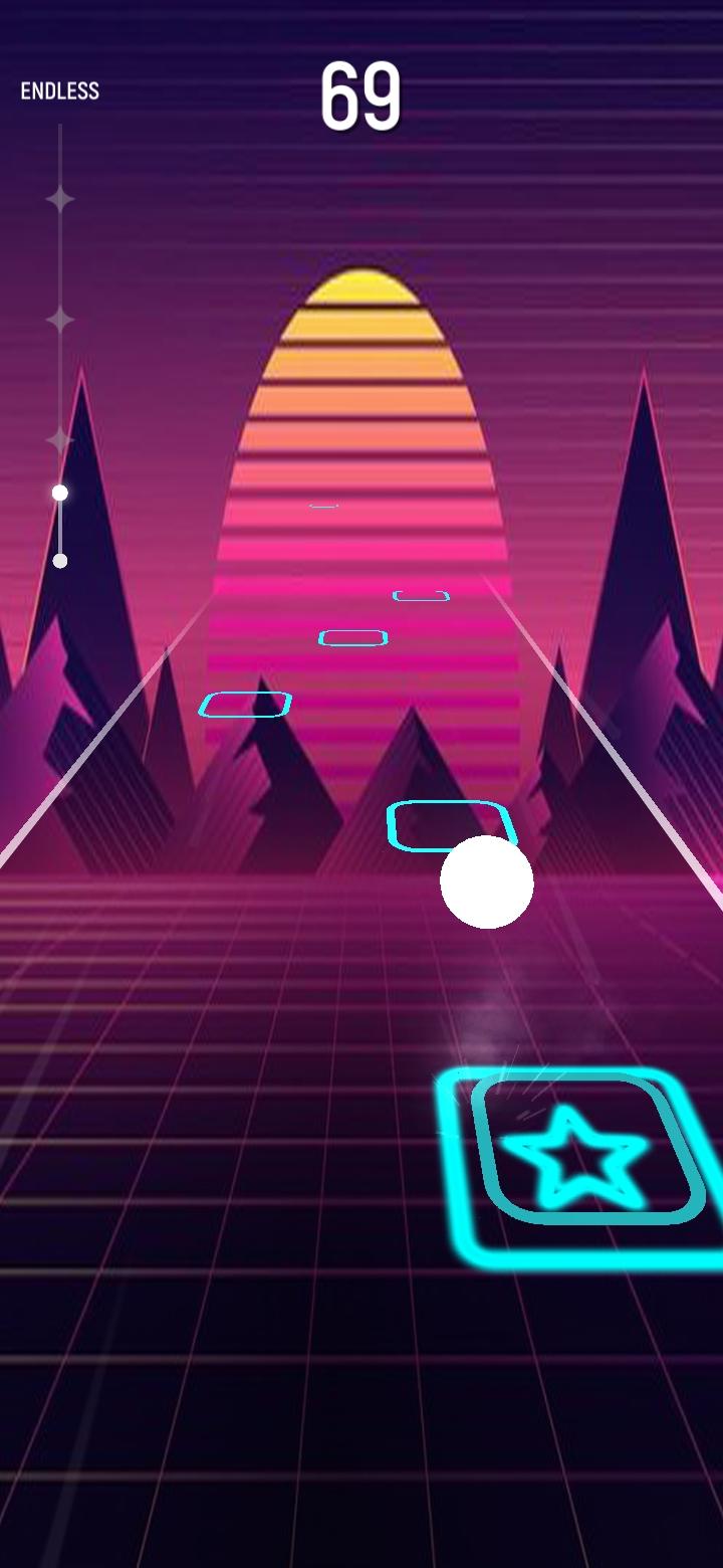 Screenshot of Kpop Tiles Hop twice army song