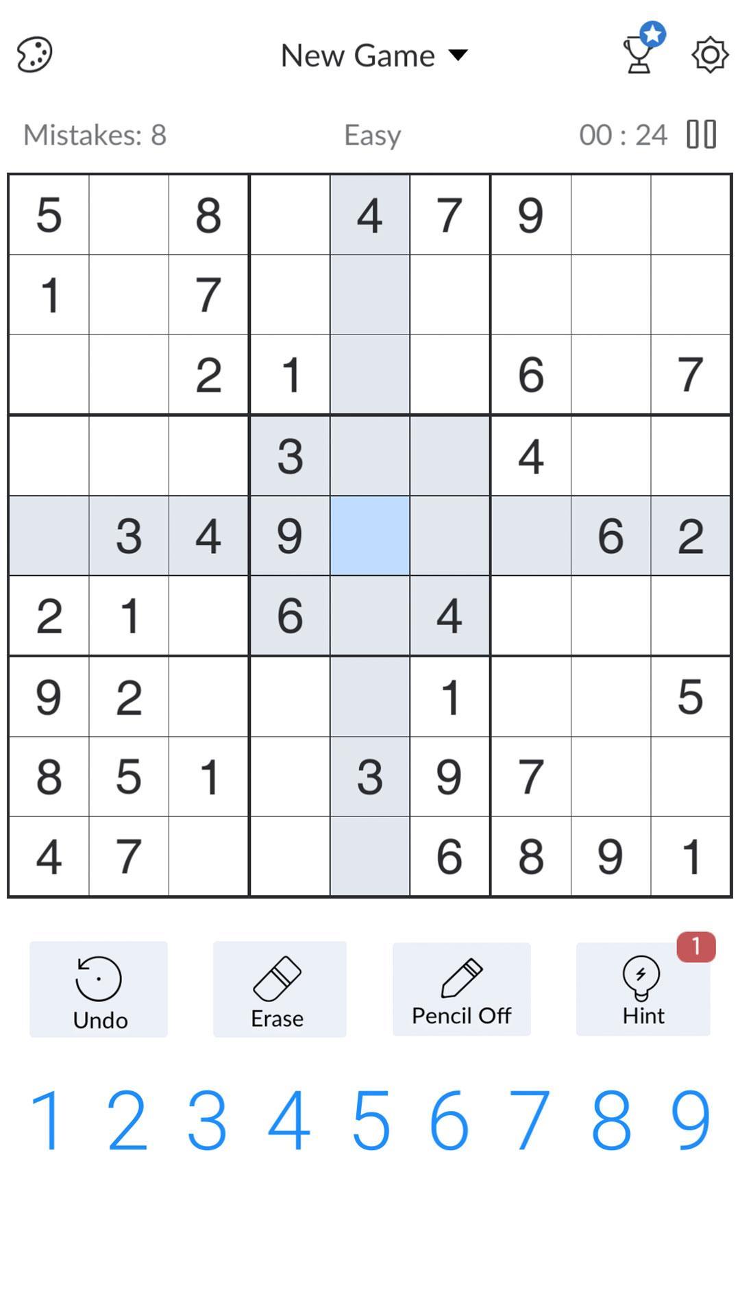 Hard sudoku puzzles online - solve difficult web sudoku for free
