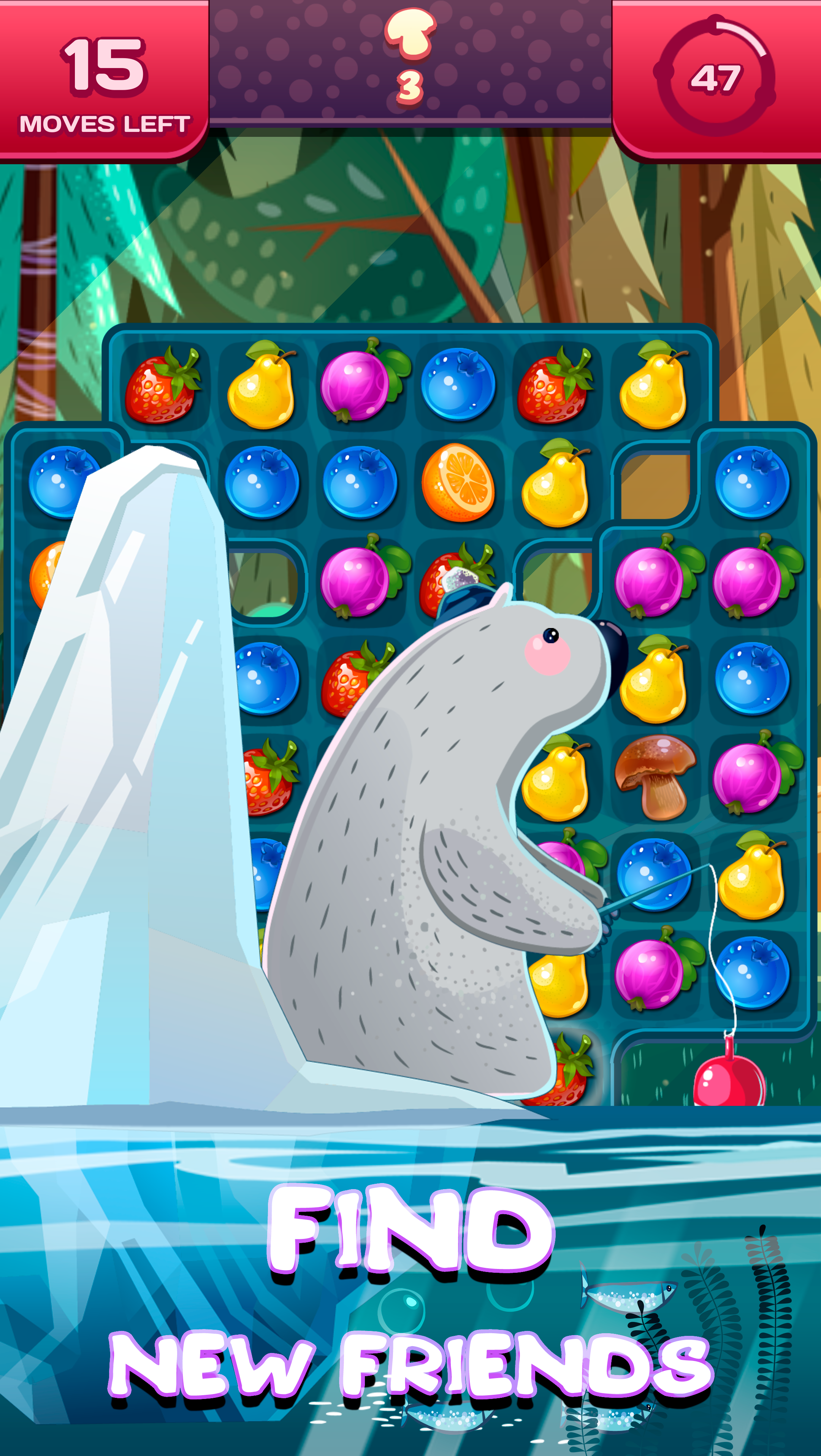 Match 3 Saga - Fruits Crush Adventure Game Screenshot