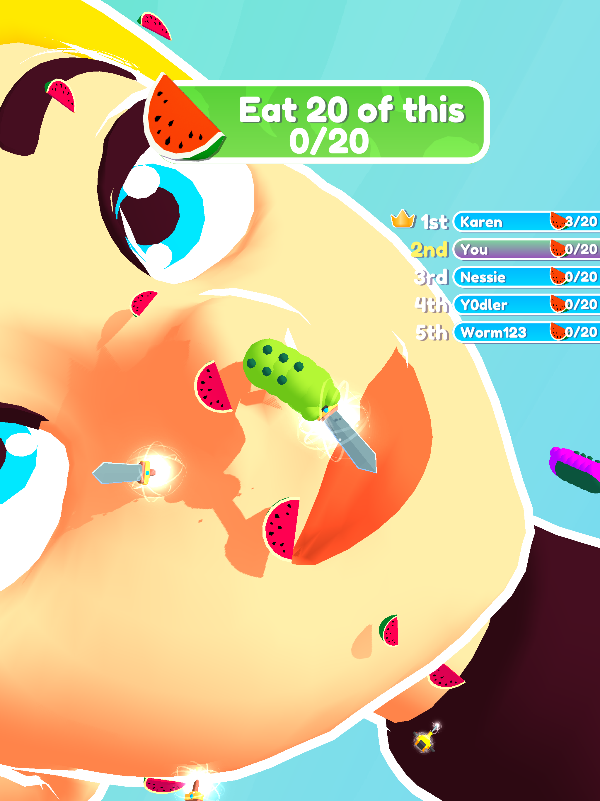 Apple Worm Game Screenshot