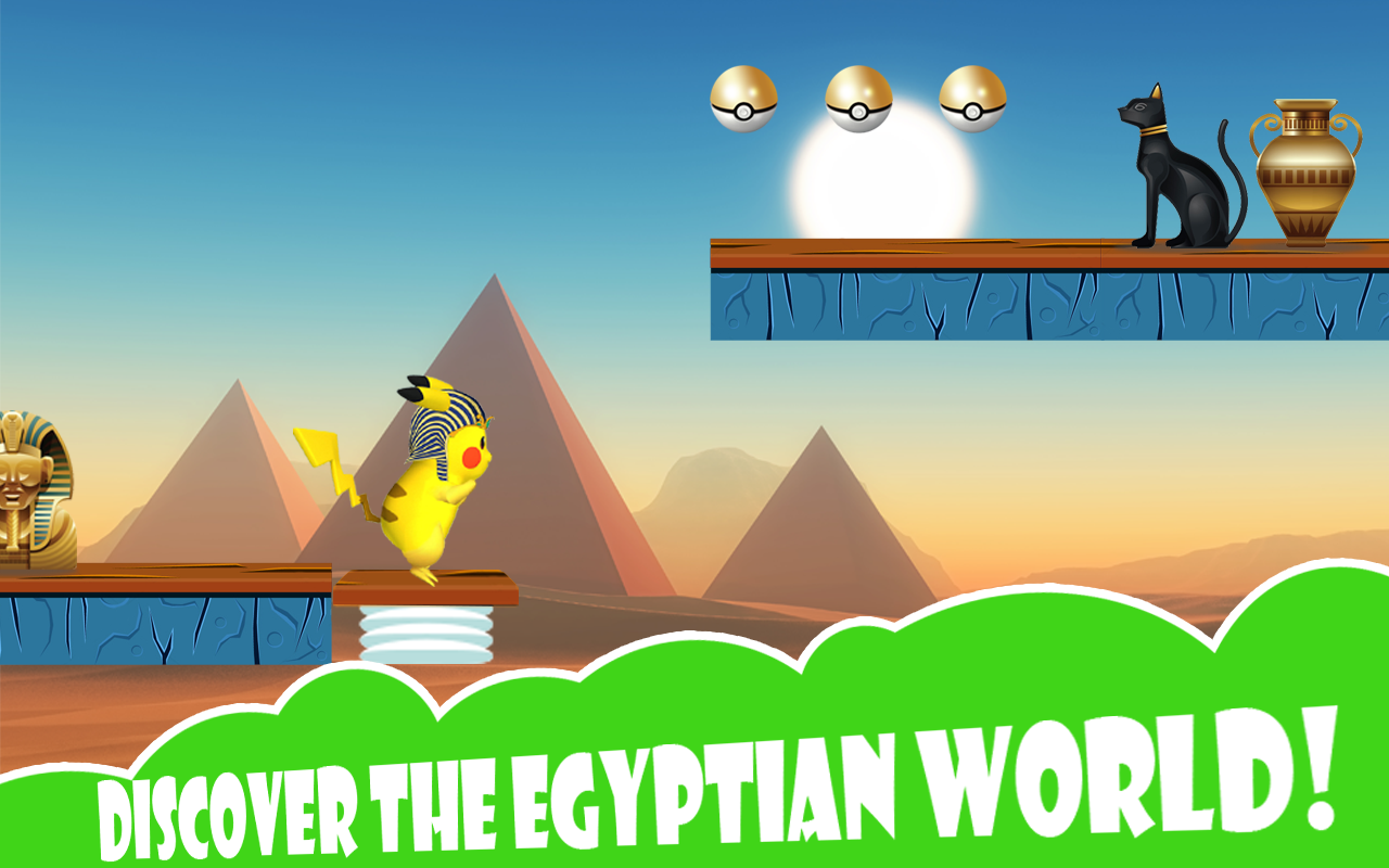 Pikashu Pharaoh Run - Egypt Game Screenshot