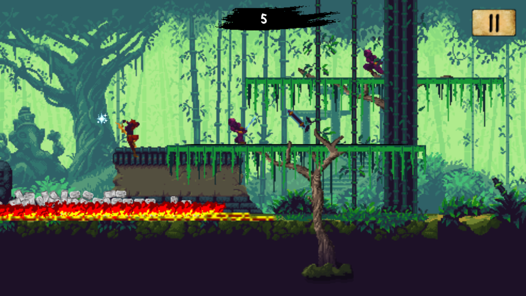Ninja Scroller - The Awakening Game Screenshot