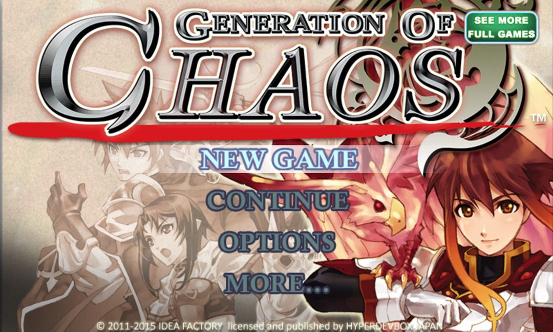 SRPG Generation of Chaos ภาพหน้าจอเกม