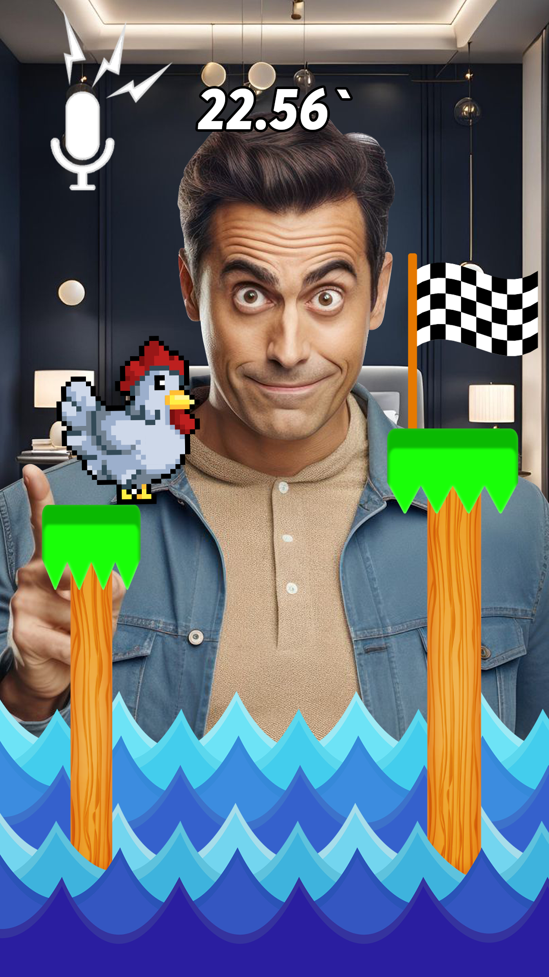 Chicken Scream Go Up Challenge Game Screenshot