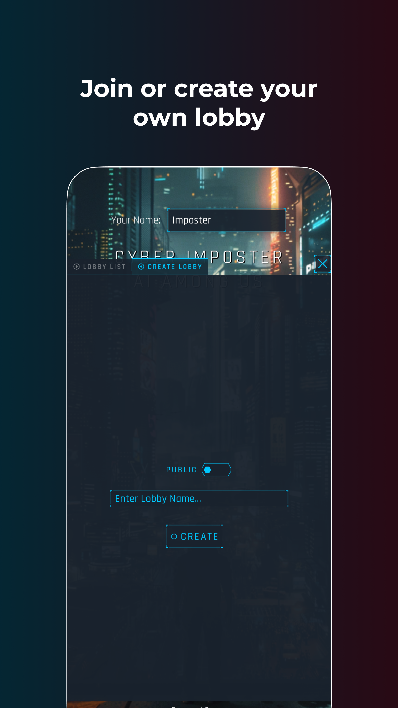 Cyber Imposter: AI Among us Game Screenshot