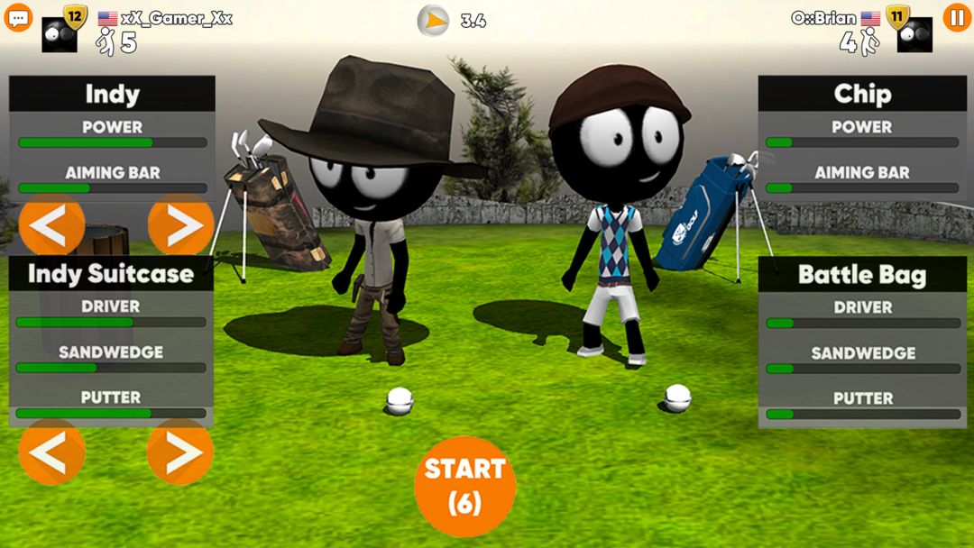 Screenshot of Stickman Cross Golf Battle