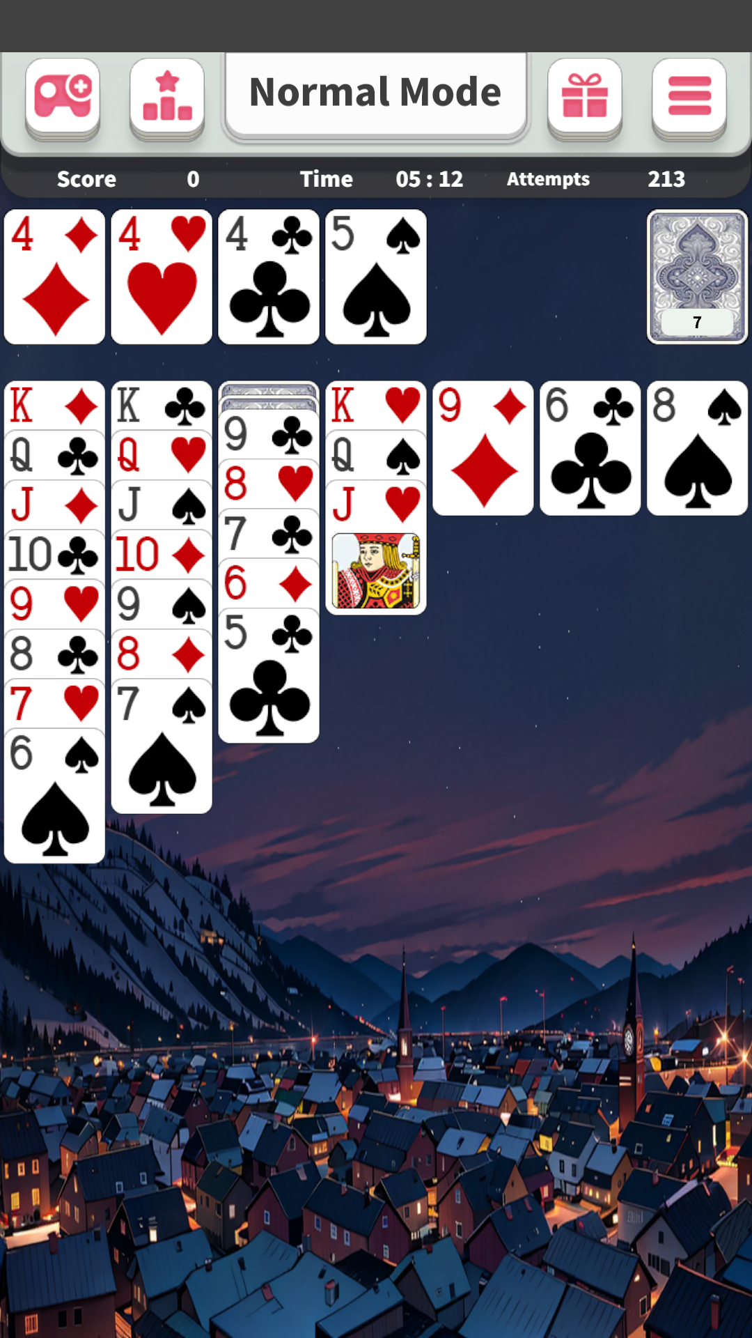 Solitaire Klondike Quest Game Screenshot