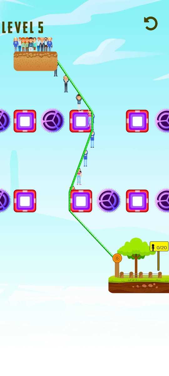 Zipline Rope Rescuer Game Screenshot