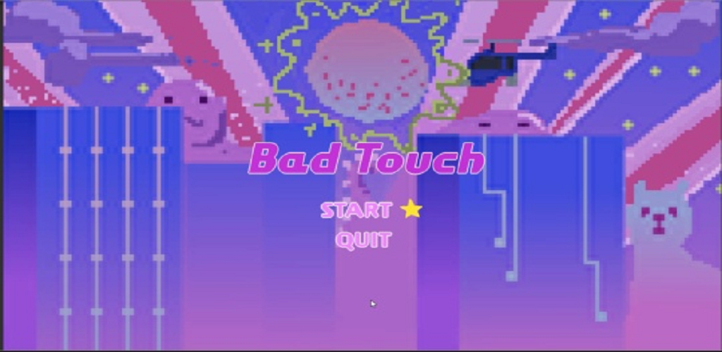 Banner of Bad Touch သည် ပစ်ခတ်လုဆဲဆဲဖြစ်သည်။ 
