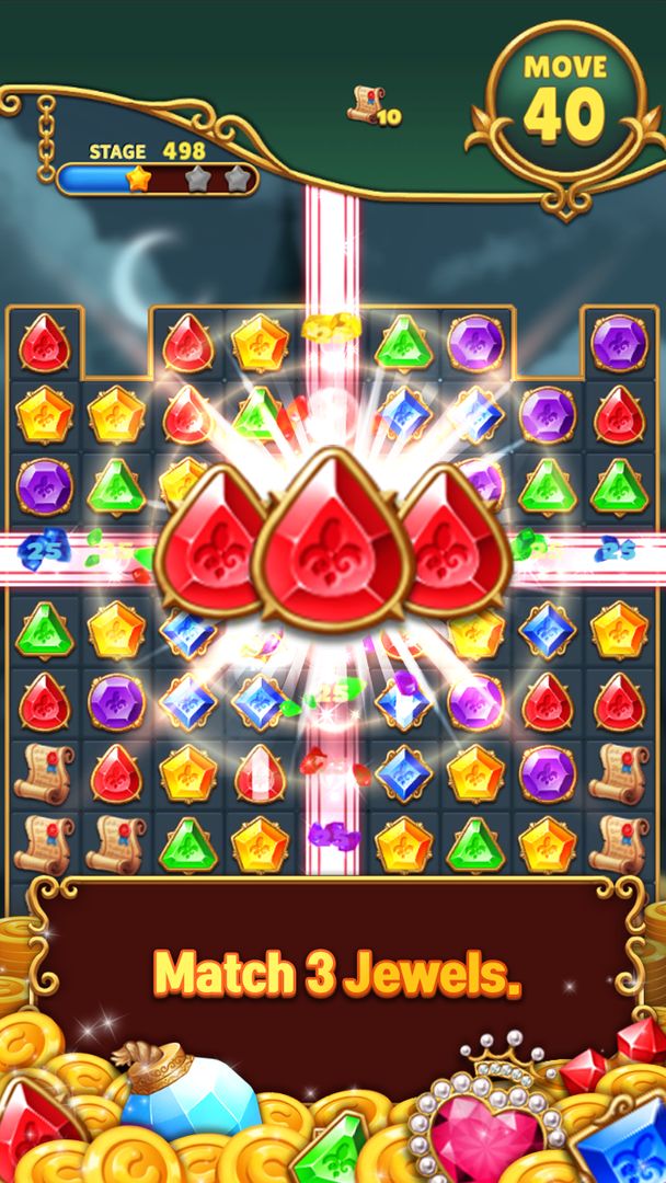 Screenshot of Jewels Mystery: Match 3 Puzzle