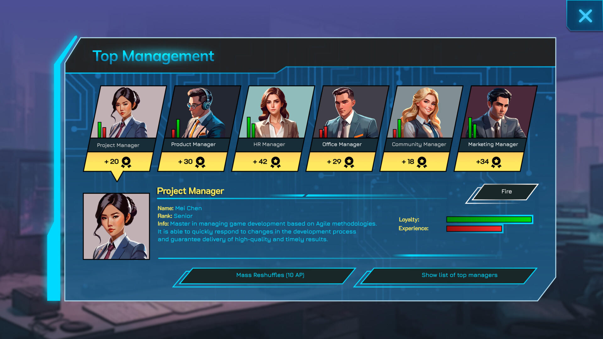 Screenshot of CEO Sim: GameDev