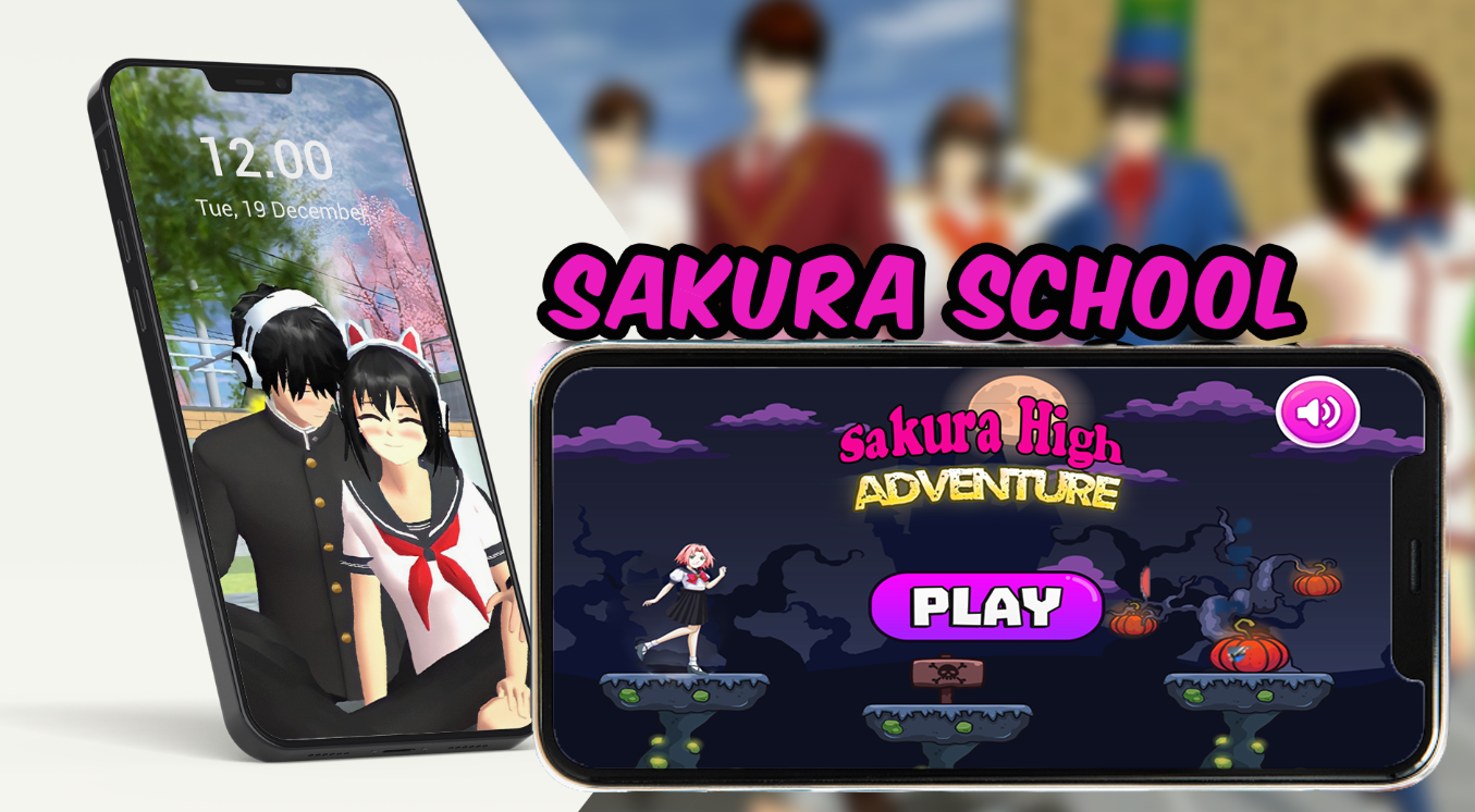 Sakura School jump Girls Game Screenshot