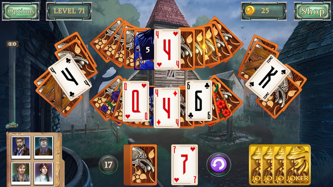 Screenshot of Detective Secrets Solitaire. The Curse of the Village