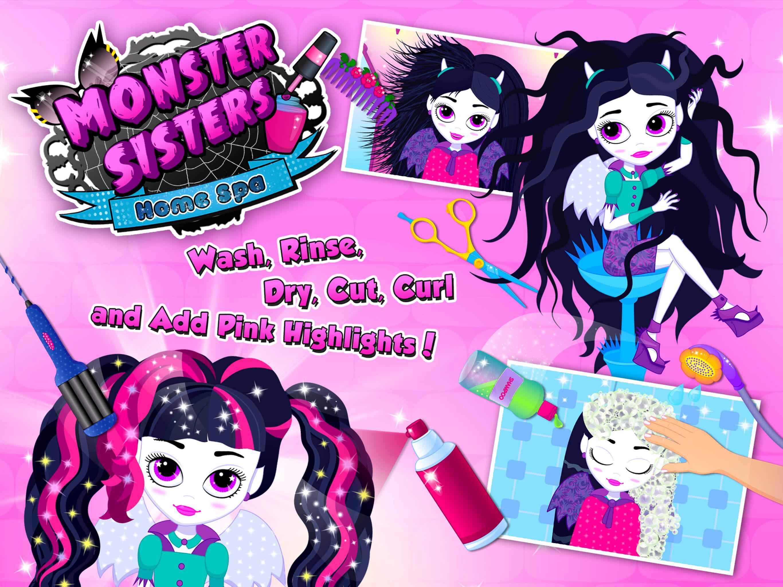 Monster Sisters 2 Home Spa 게임 스크린 샷