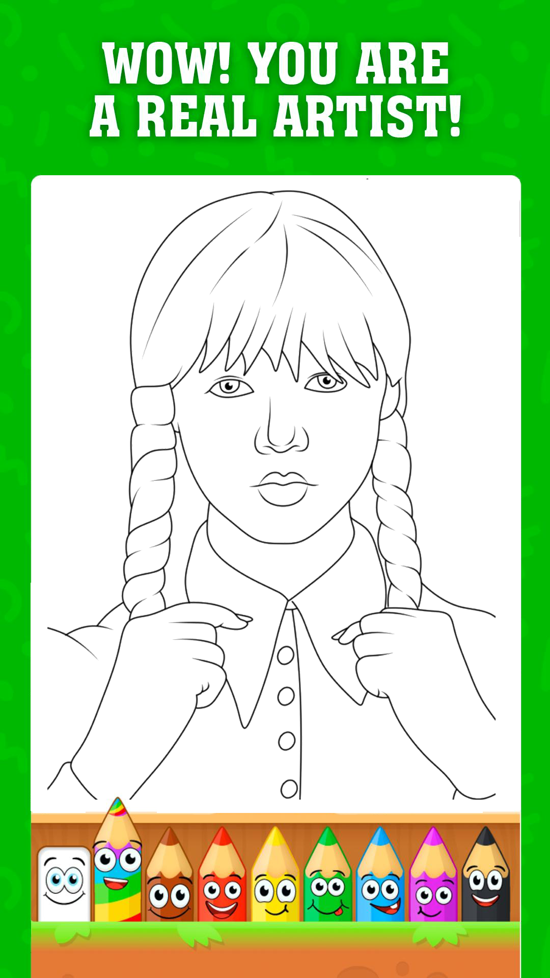 Wednesday Addams Coloring Game Game Screenshot