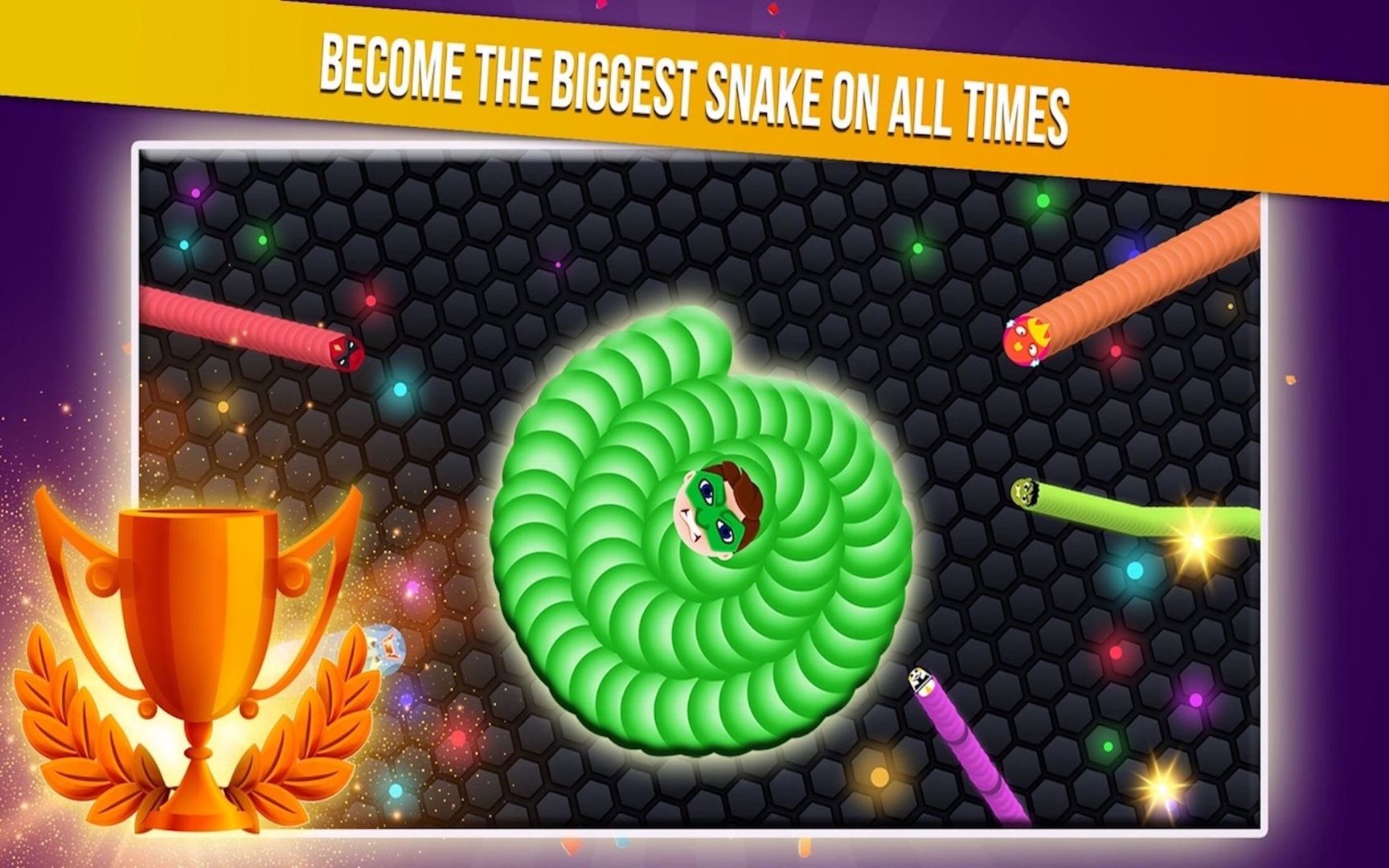 Screenshot of Snaker.io - The Slither Worm with Masks