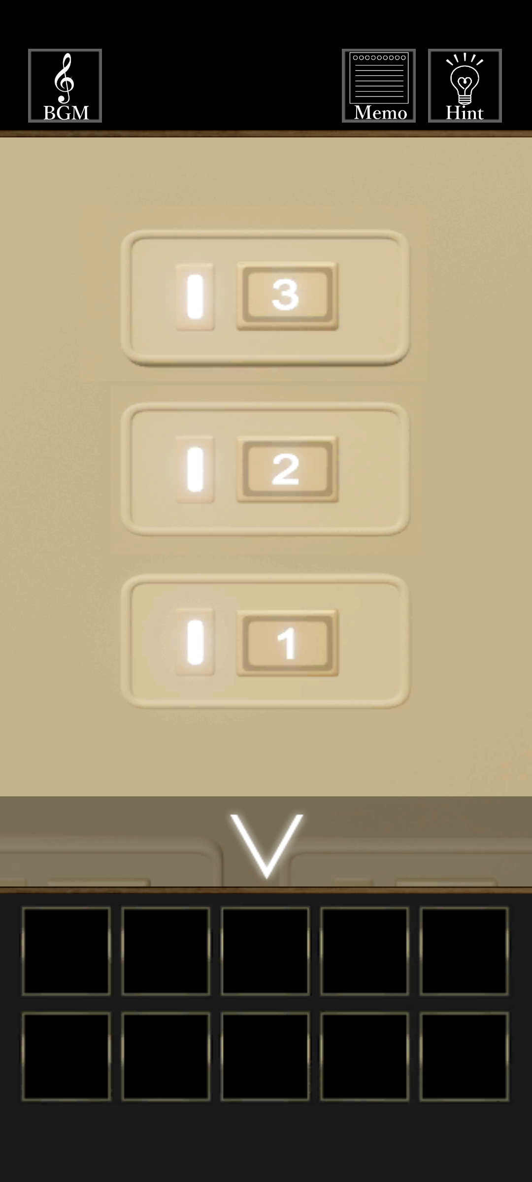 Captura de Tela do Jogo 脱出ゲーム　エレベーターからの脱出