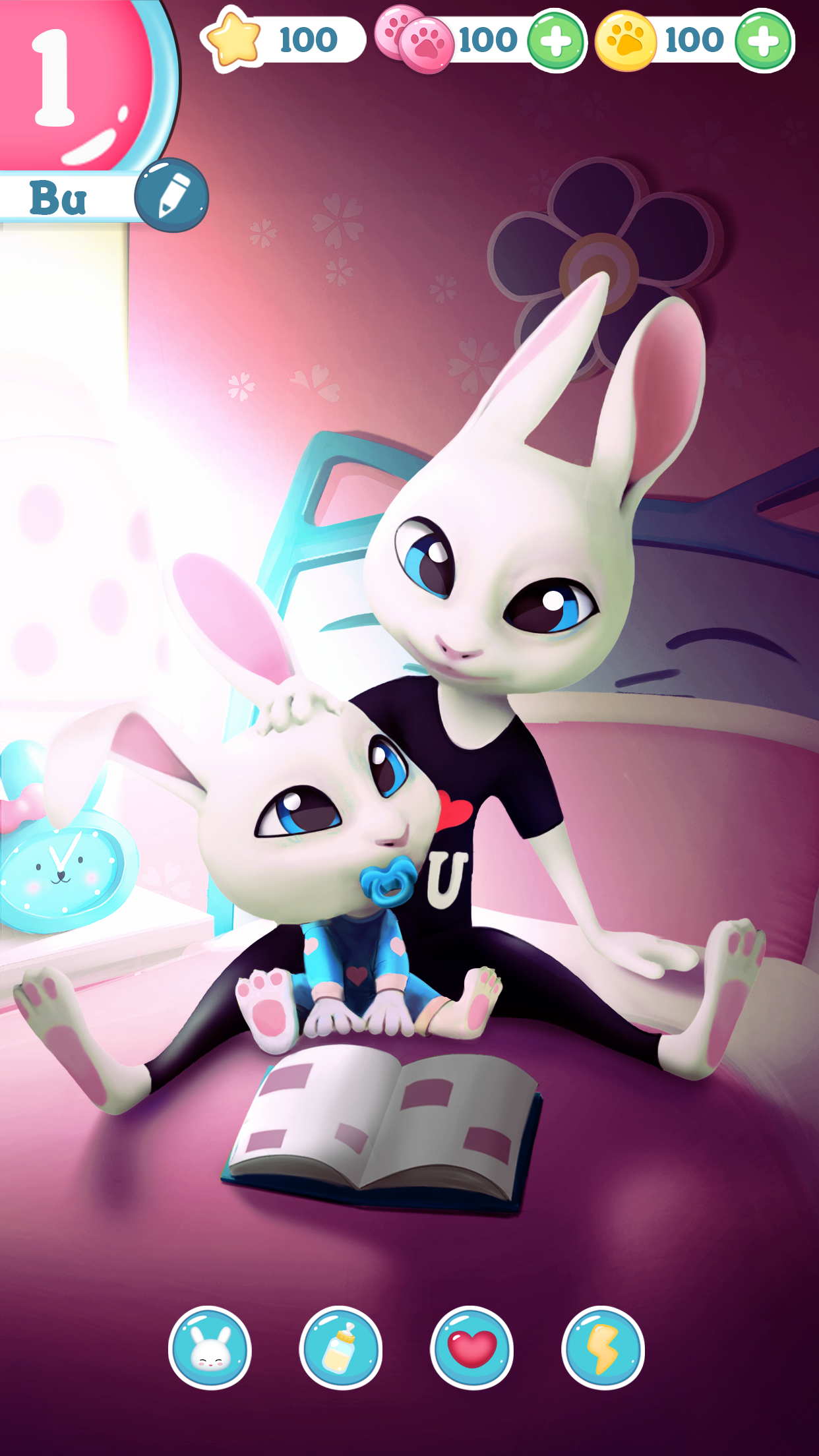 Bu Bunny - Cute pet care game Game Screenshot