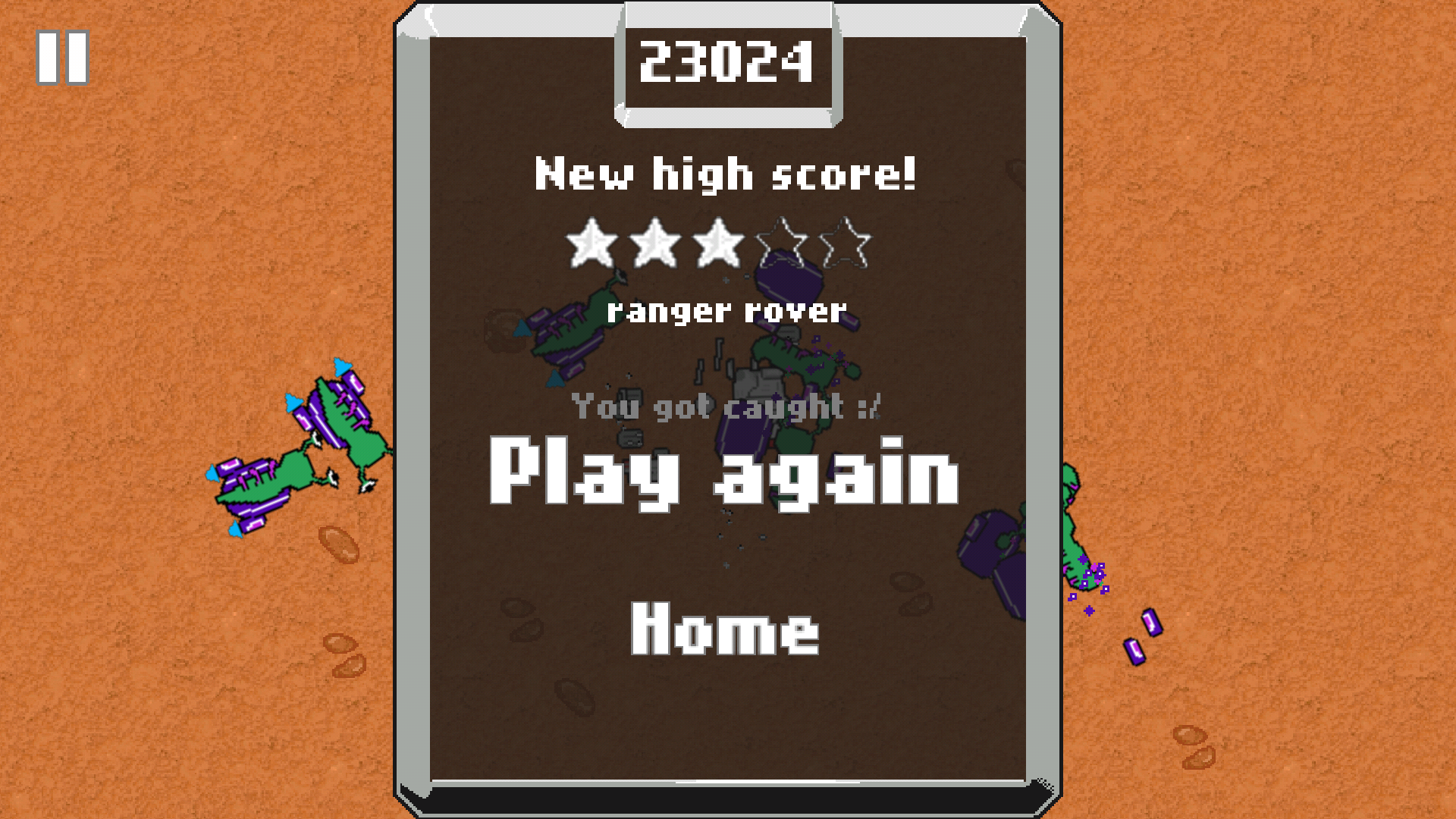 MARS Mission Rover Avoid Slug Game Screenshot