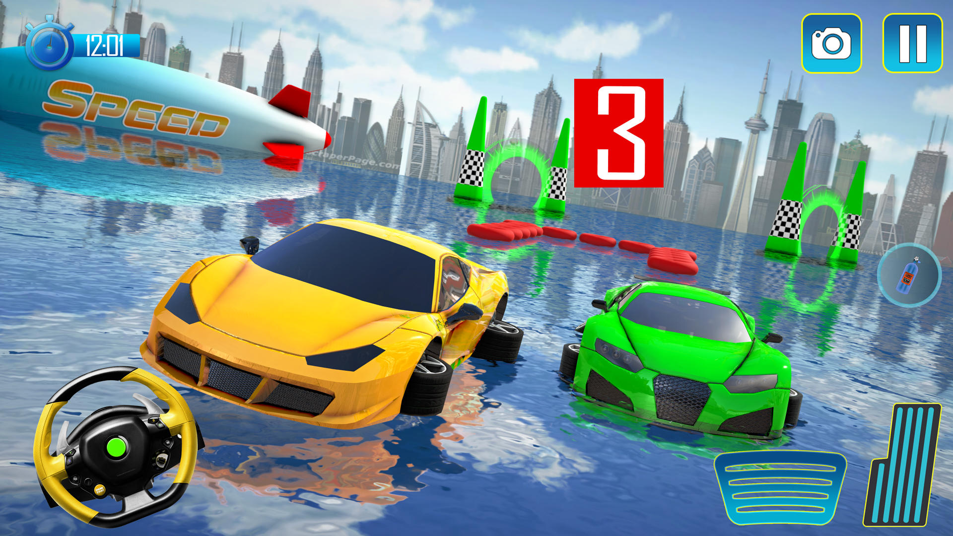 Water Car Stunt Game - Mega Ramp Car Stunt - Car Game 