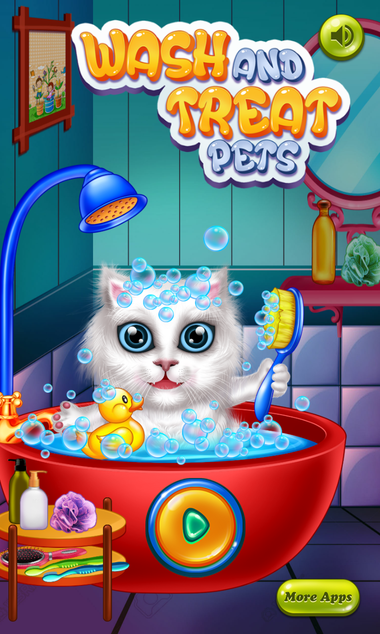 Screenshot of Wash and Treat Pets Kids Game