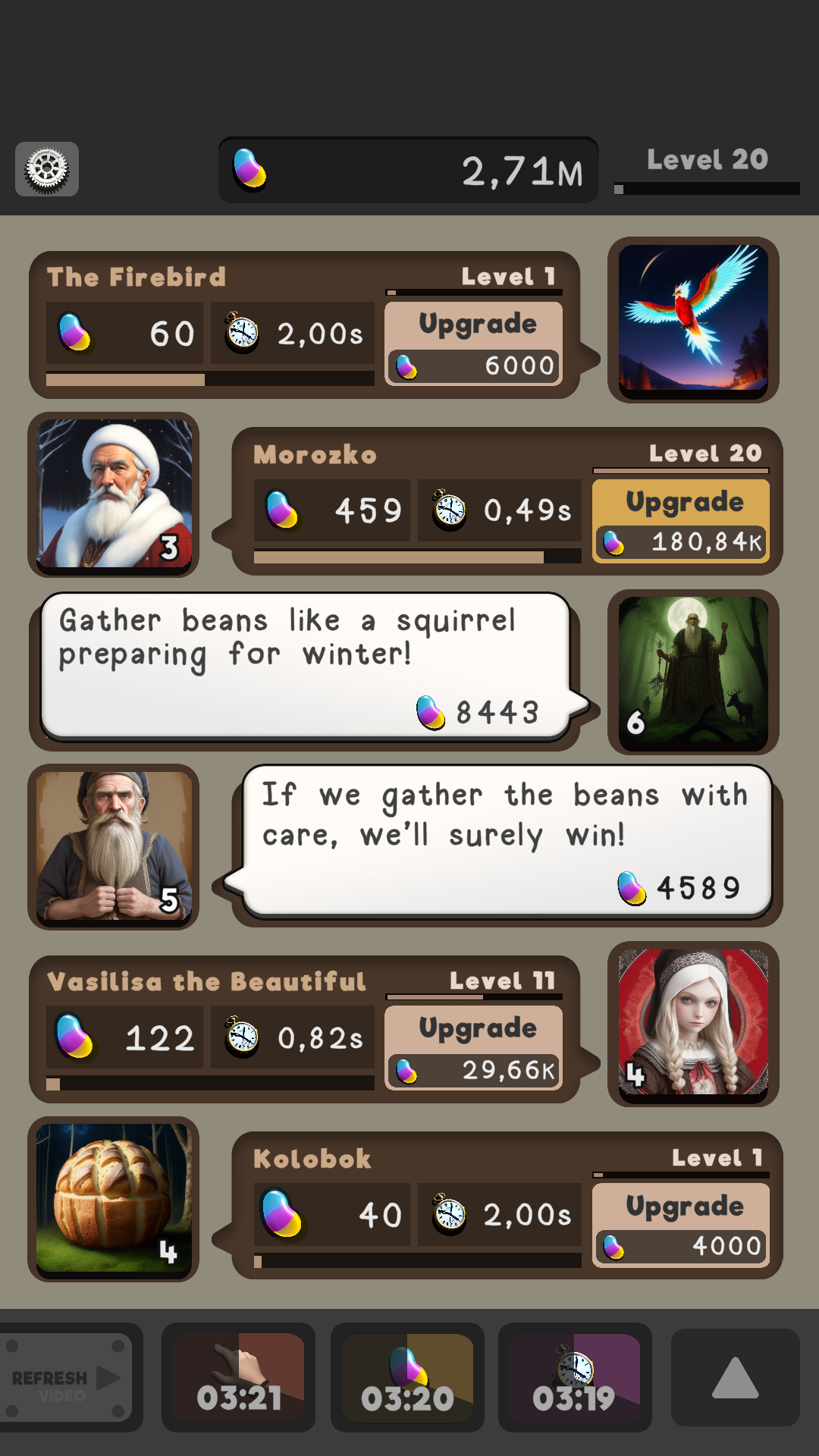 Idle Slavic Magic Bean Story ภาพหน้าจอเกม