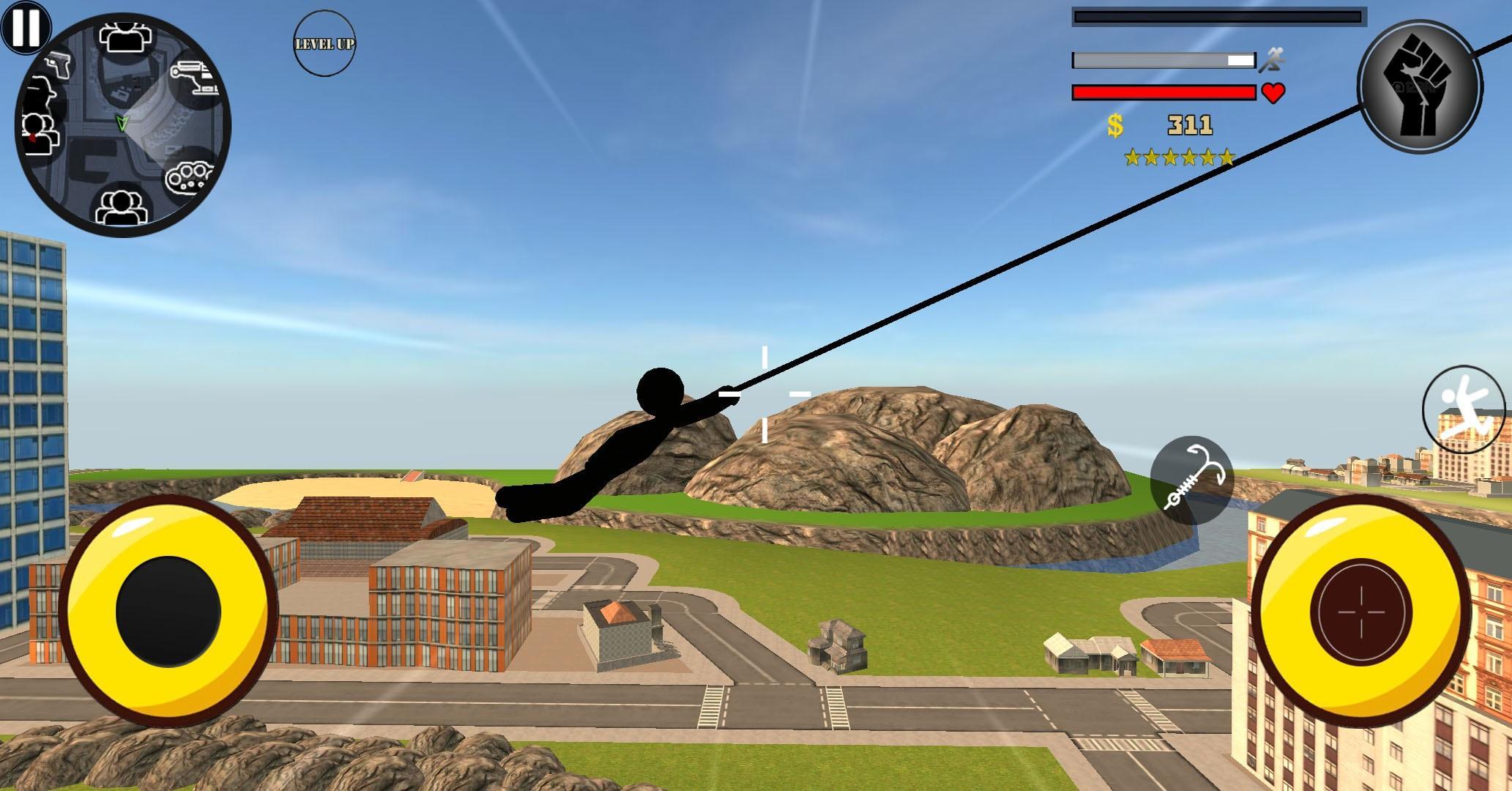 Screenshot 1 of Stick Fight Rope Hero 3 Vice Town: Penembak Polis 3.0