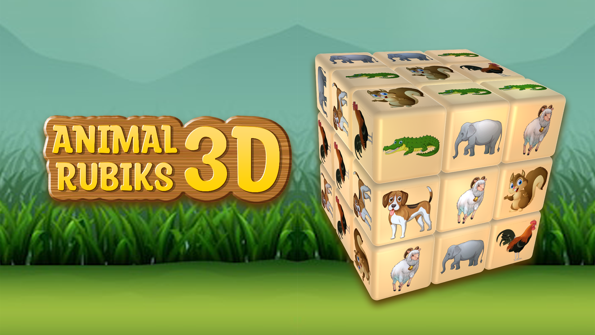 Скриншот игры Animal Rubiks Cube Solver Puzz